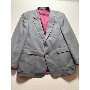 Hardwick Clothes Blazer Mens 43 Chest Grey Two Button Jacket Made in USA